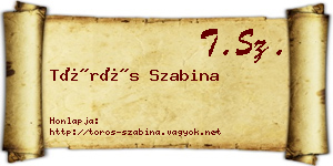 Törös Szabina névjegykártya